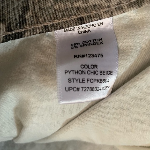 French Connection Python Chic Beige Crease Lightening Skinny Pants Size … - Picture 14 of 17